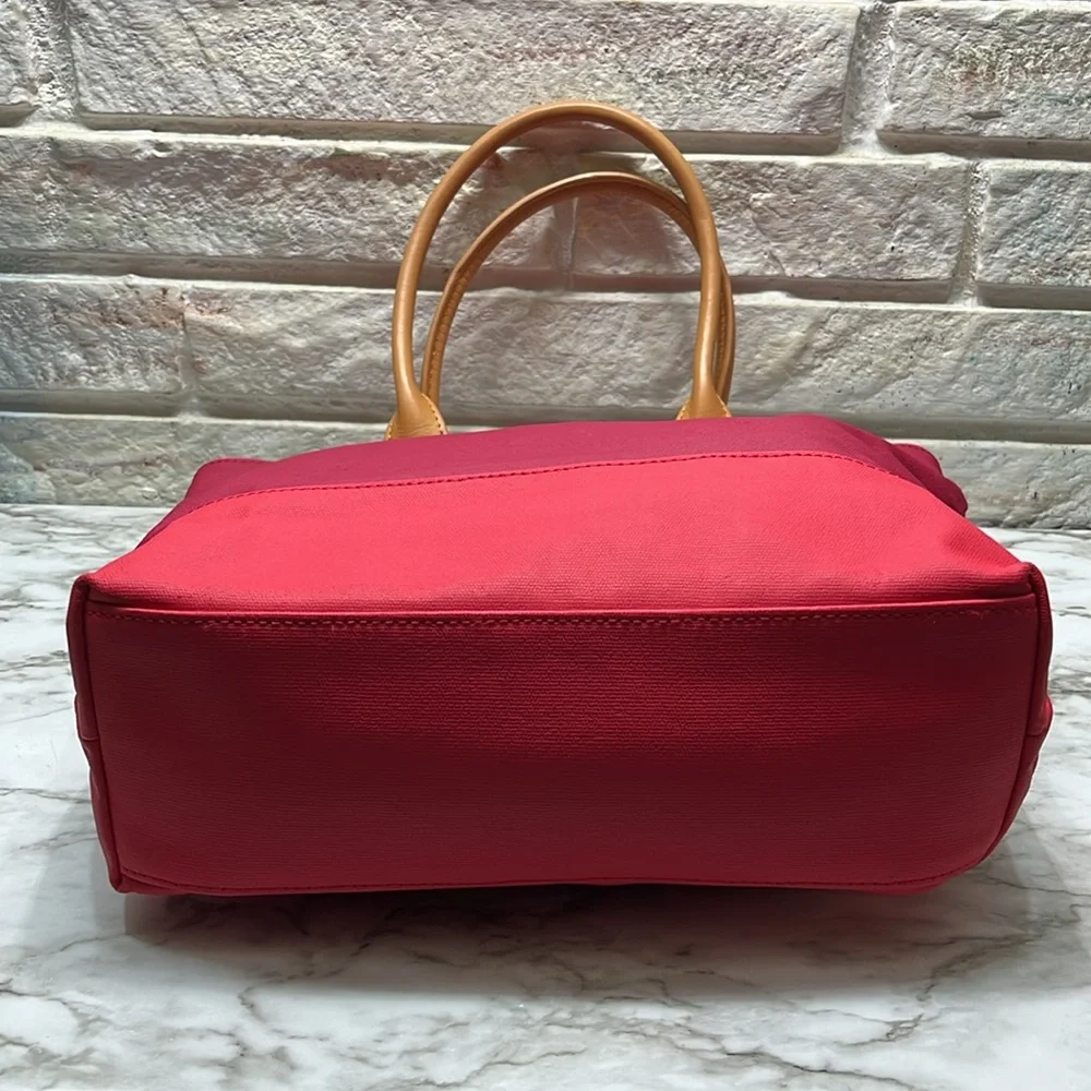 TORY BURCH LEATHER AND CANVAS TOTE BAG IN EUC - Picture 10 of 15